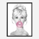 Brigitte Bardot Bubble Gum Art Print