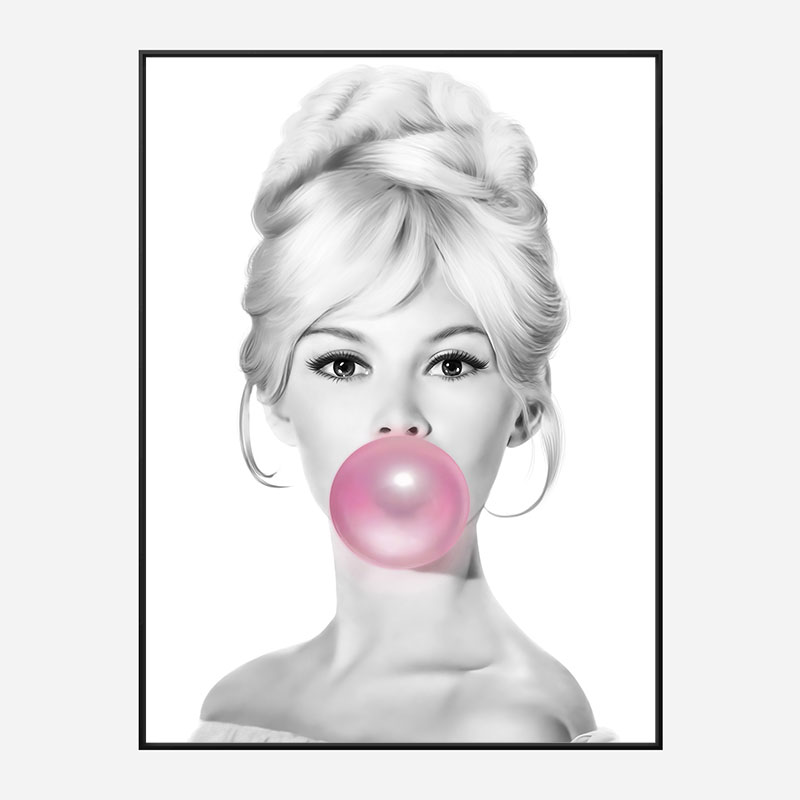 Brigitte Bardot Bubble Gum Art Print