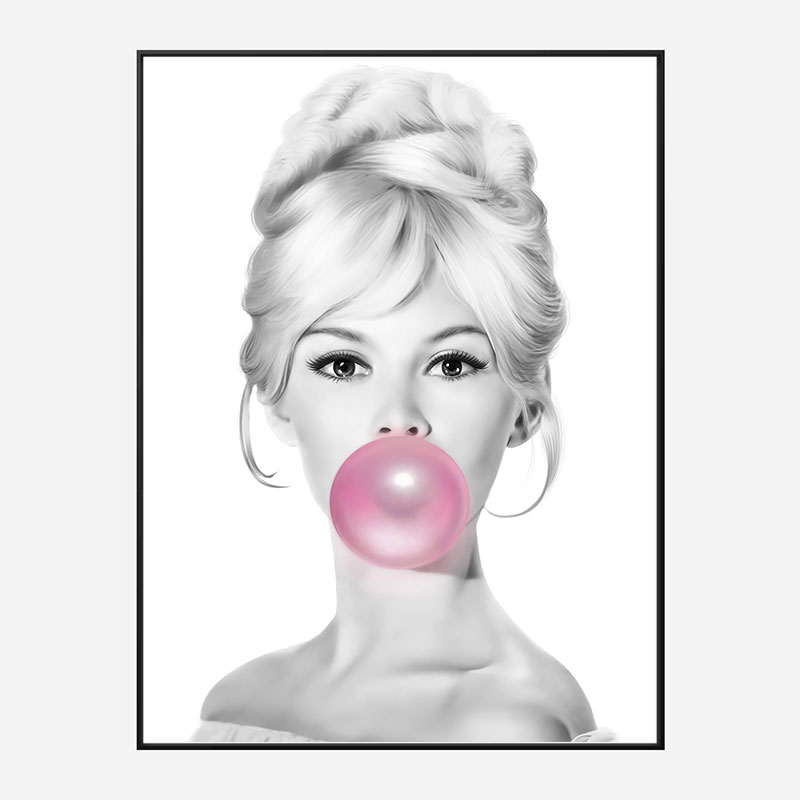 Brigitte Bardot Bubble Gum Art Print