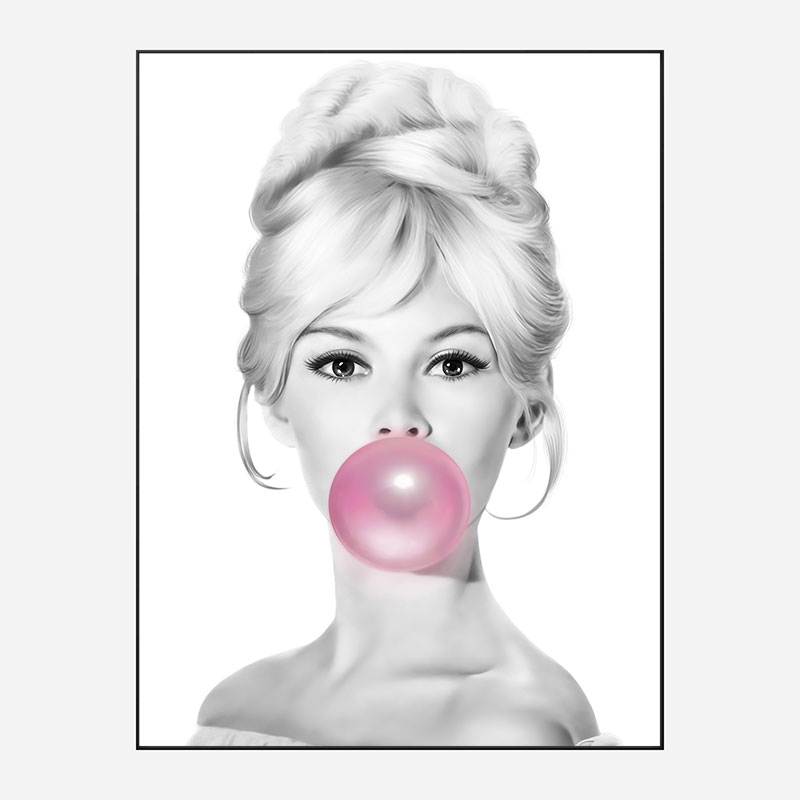 Brigitte Bardot Bubble Gum Art Print
