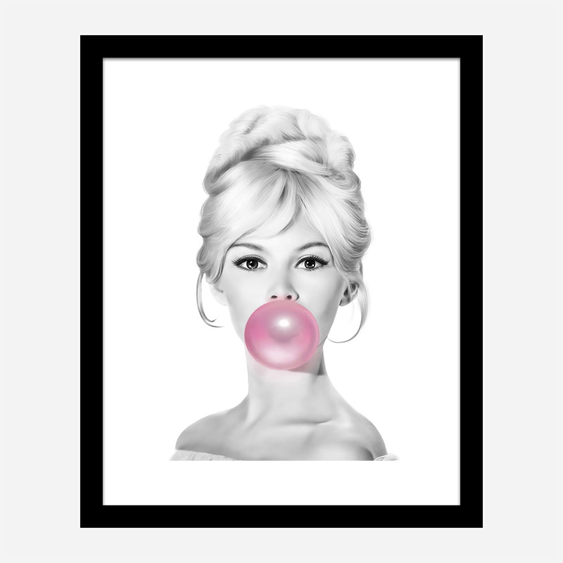 Brigitte Bardot Bubble Gum Art Print