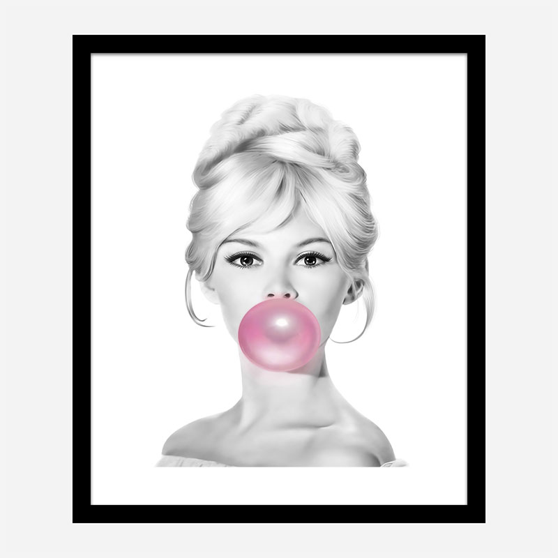 Brigitte Bardot Bubble Gum Art Print