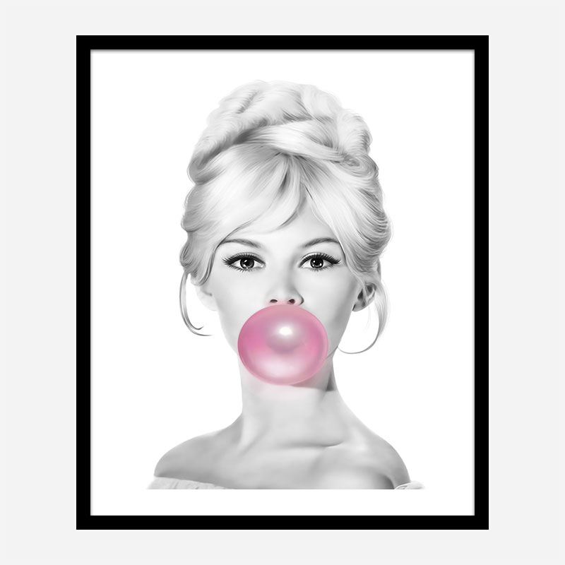 Brigitte Bardot Bubble Gum Art Print