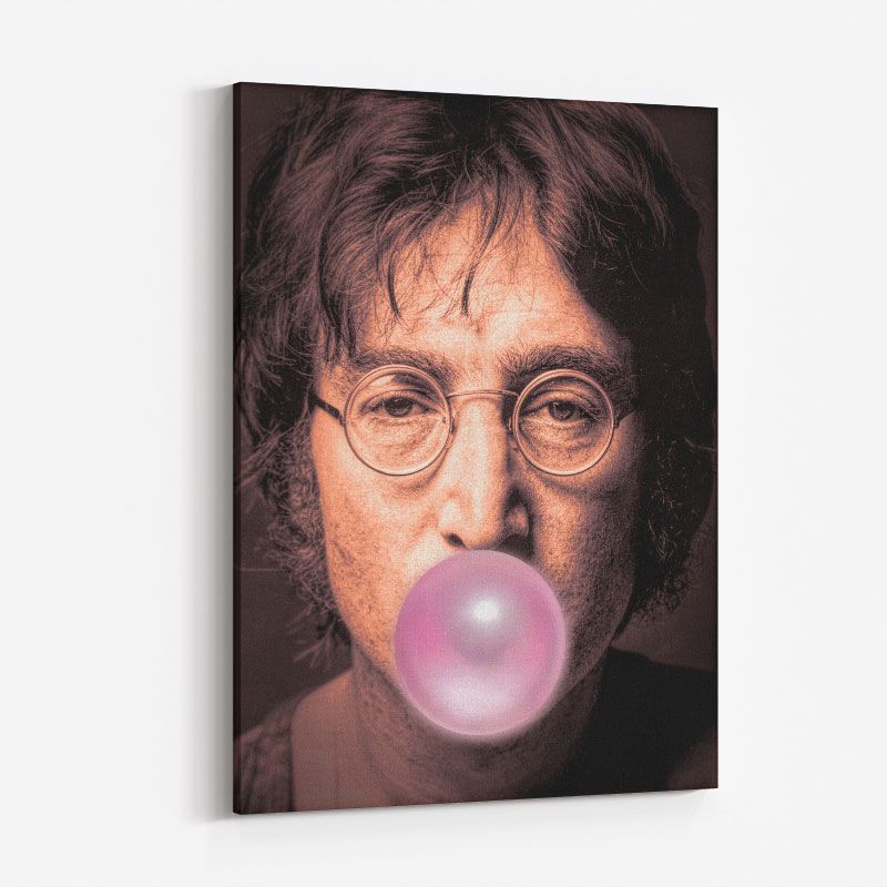 John Lennon Pink Bubble Gum Art Print