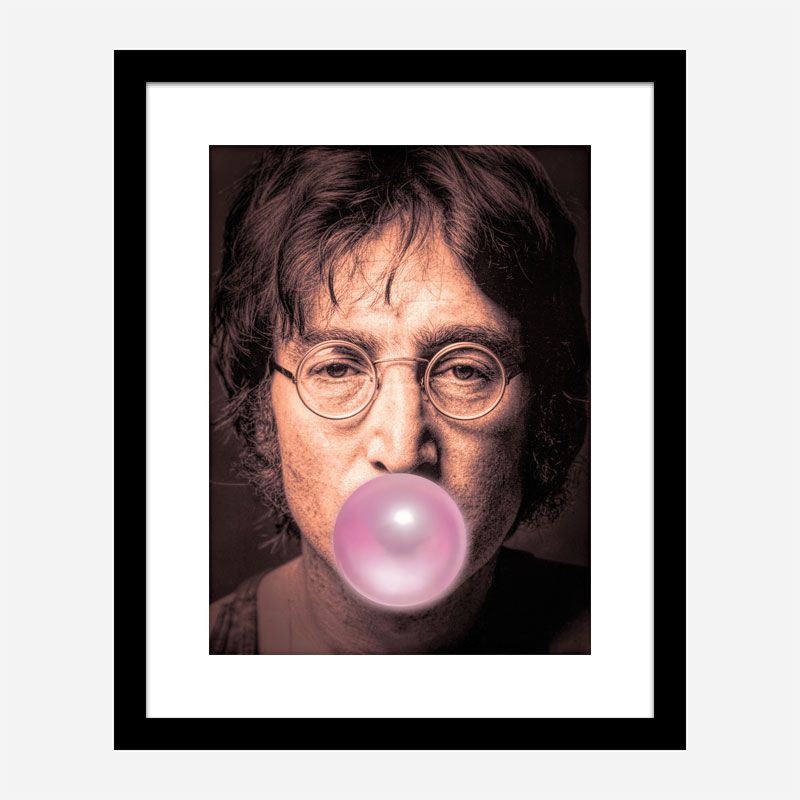 John Lennon Pink Bubble Gum Art Print