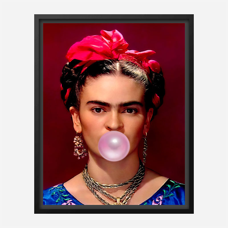 Frida Kahlo Bubble Gum Art Print