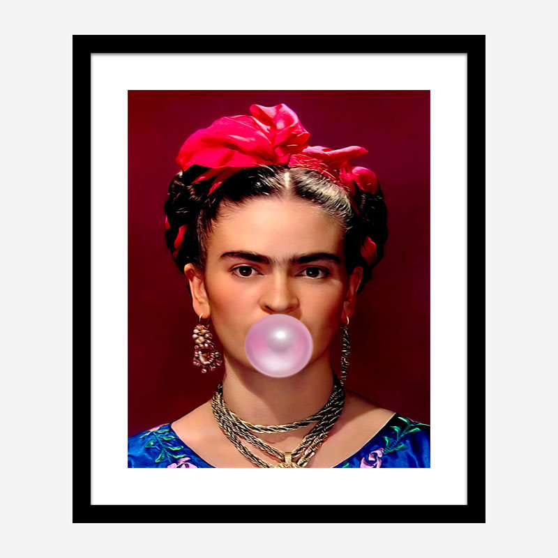 Frida Kahlo Bubble Gum Art Print