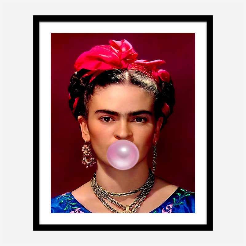 Frida Kahlo Bubble Gum Art Print