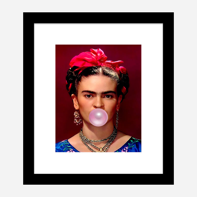 Frida Kahlo Bubble Gum Art Print