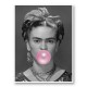 Frida Kahlo Bubble Gum Black & White Art Print