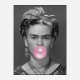 Frida Kahlo Bubble Gum Black & White Art Print