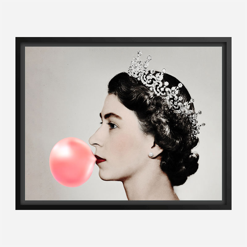 Queen Elizabeth II Bubble Gum Art Print