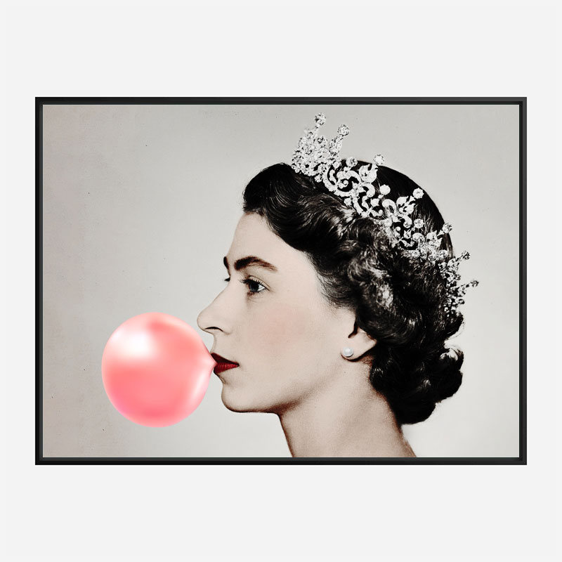 Queen Elizabeth II Bubble Gum Art Print