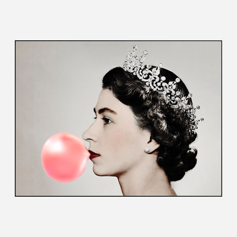 Queen Elizabeth II Bubble Gum Art Print