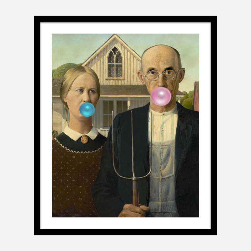 American Gothic Bubble Gum Art Print