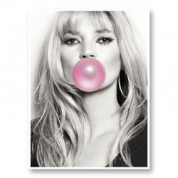 Kate Moss Bubble Gum Art Print