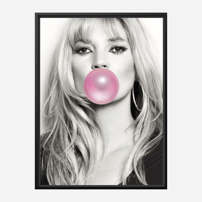 Kate Moss Bubble Gum Art Print