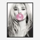 Kate Moss Bubble Gum Art Print