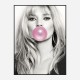 Kate Moss Bubble Gum Art Print