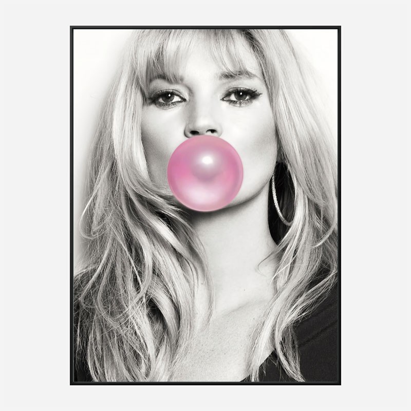 Kate Moss Bubble Gum Art Print