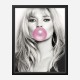 Kate Moss Bubble Gum Art Print