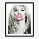 Kate Moss Bubble Gum Art Print