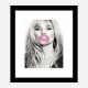 Kate Moss Bubble Gum Art Print