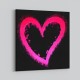 Pink Heart On Black Pop Art Print