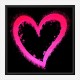 Pink Heart On Black Pop Art Print