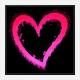 Pink Heart On Black Pop Art Print