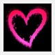 Pink Heart On Black Pop Art Print