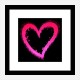 Pink Heart On Black Pop Art Print