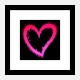 Pink Heart On Black Pop Art Print