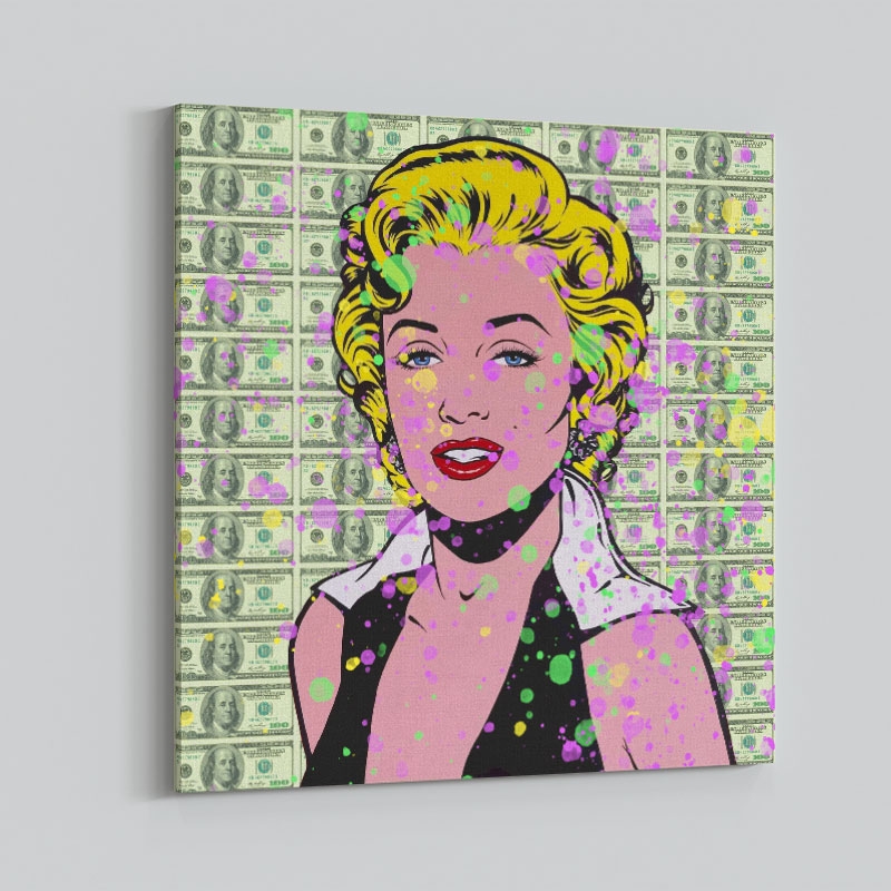 Marilyn 100 Dollars Splash Pop Art Print