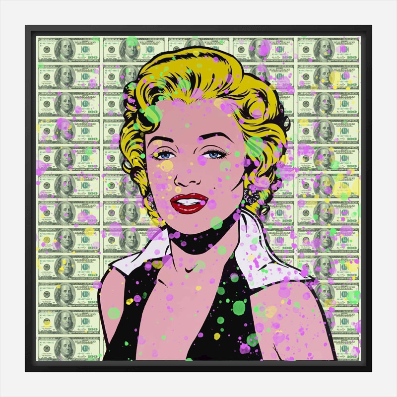Marilyn 100 Dollars Splash Pop Art Print