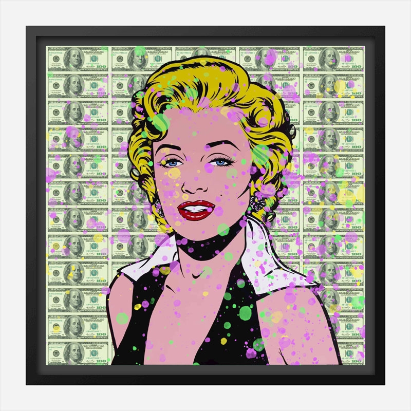 Marilyn 100 Dollars Splash Pop Art Print