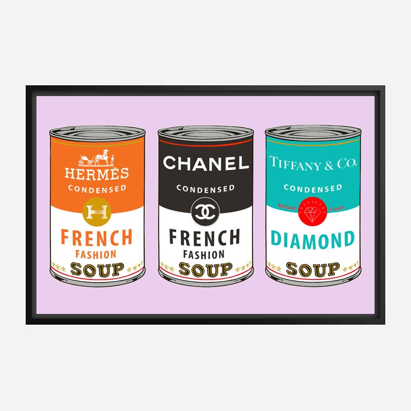 Fashion Soups on Pink Wall Art