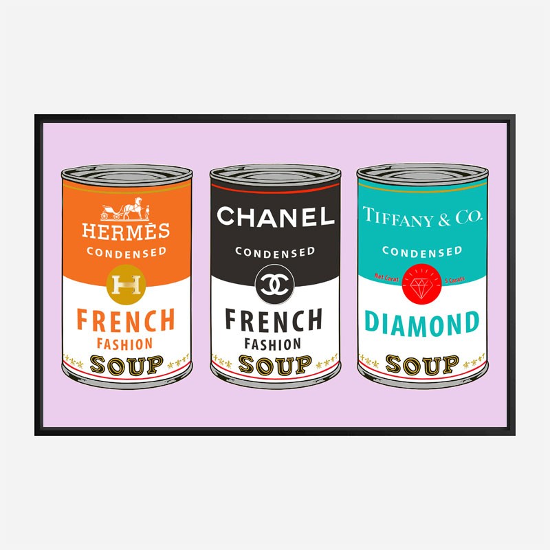 Fashion Soups on Pink Wall Art