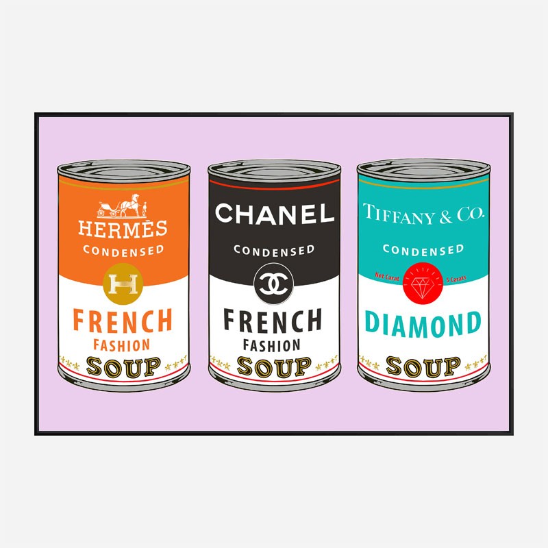 Fashion Soups on Pink Wall Art