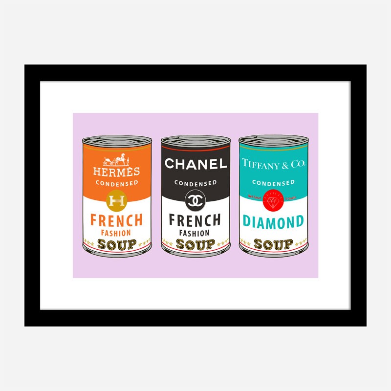 Fashion Soups on Pink Wall Art