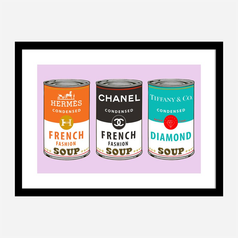 Fashion Soups on Pink Wall Art