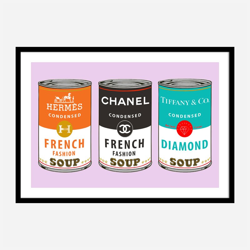 Fashion Soups on Pink Wall Art