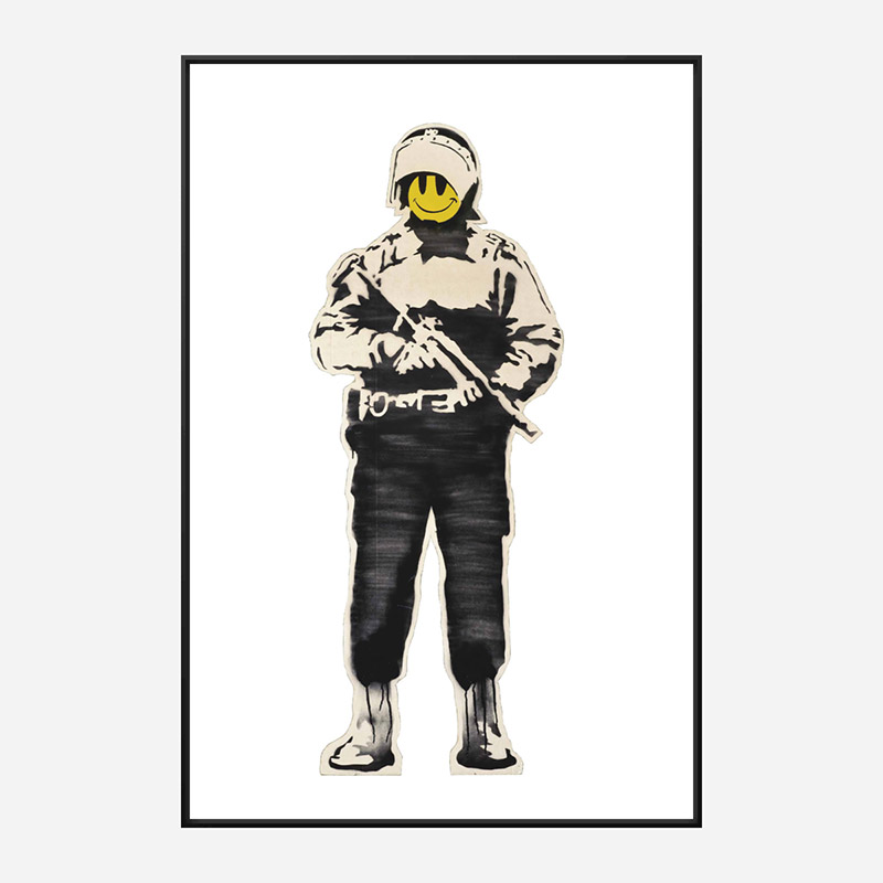 Smiling Copper Banksy Art Print