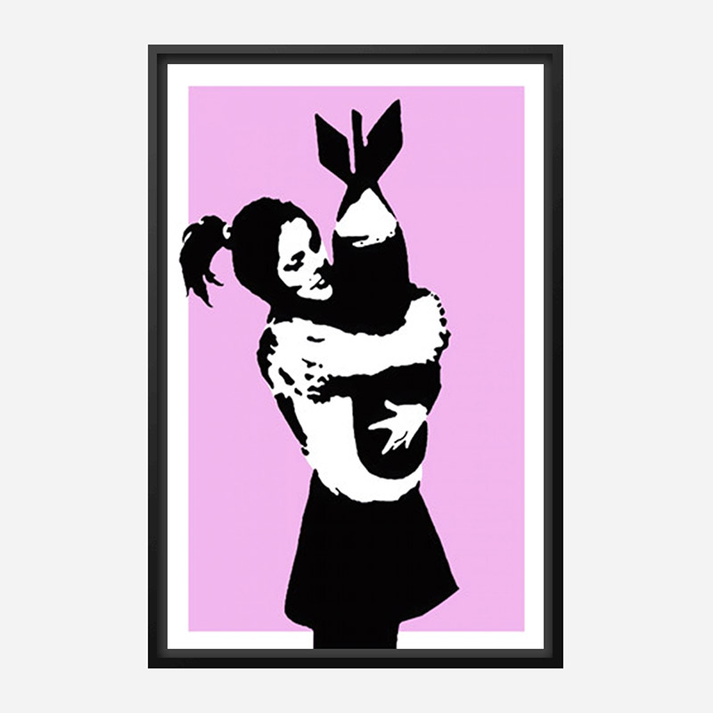 Bomb Hugger Pink Banksy Art Print