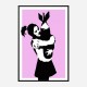 Bomb Hugger Pink Banksy Art Print