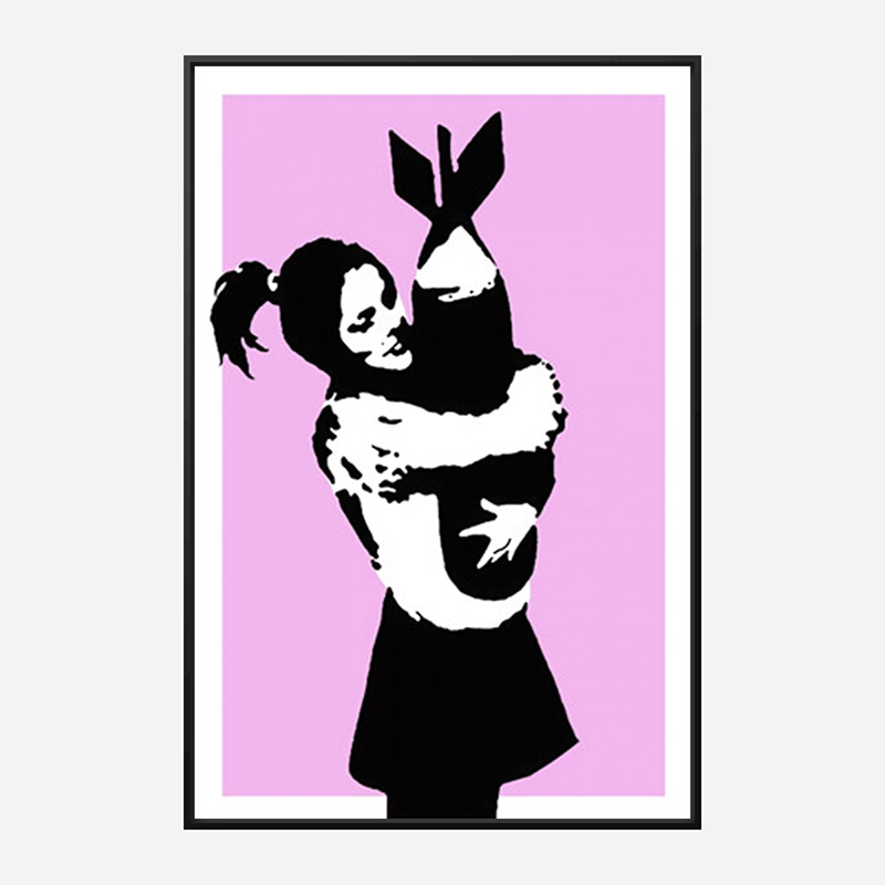 Bomb Hugger Pink Banksy Art Print