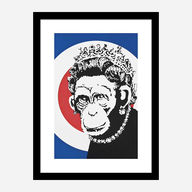 Monkey Queen Banksy Art Print