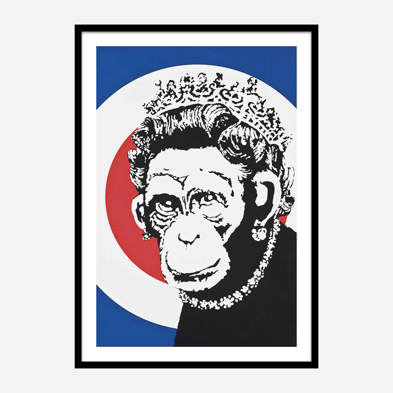 Monkey Queen Banksy Art Print