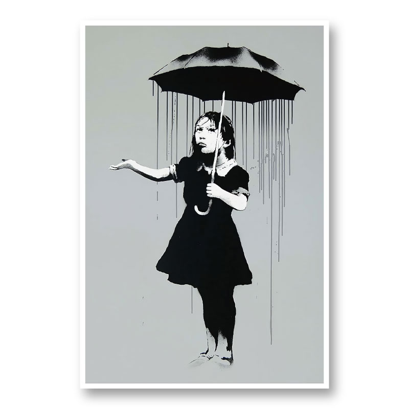  Nola Grey Rain Banksy Art Print