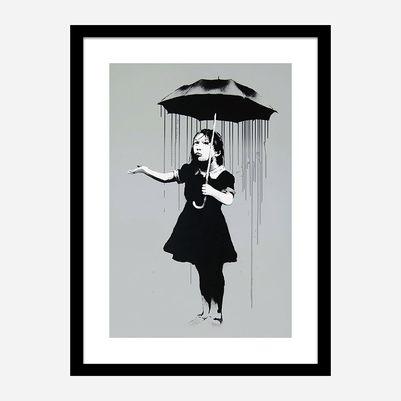  Nola Grey Rain Banksy Art Print